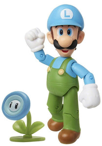 2020 JAKKS Pacific World of Nintendo Action Figure: ICE LUIGI (w/ Ice Flower)