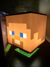 Load image into Gallery viewer, Paladone Minecraft Steve Icon Lamp (w/ Night Light Setting, 3 Brightness Levels)