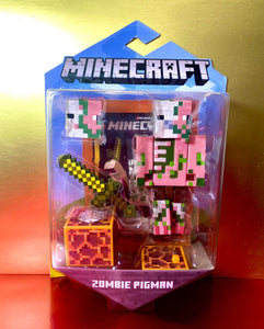 2020 Minecraft Comic Maker Action Figure: ZOMBIE PIGMAN (w/ Gold Sword, Magma)