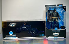 Load image into Gallery viewer, McFarlane - Dark Knight Trilogy - CATWOMAN &amp; BATPOD, BATMAN (HK Sky Dive - PLAT)