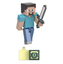 Load image into Gallery viewer, 2023 Minecraft Build-a-Portal Action Figure: STEVE (w/ Iron Sword)