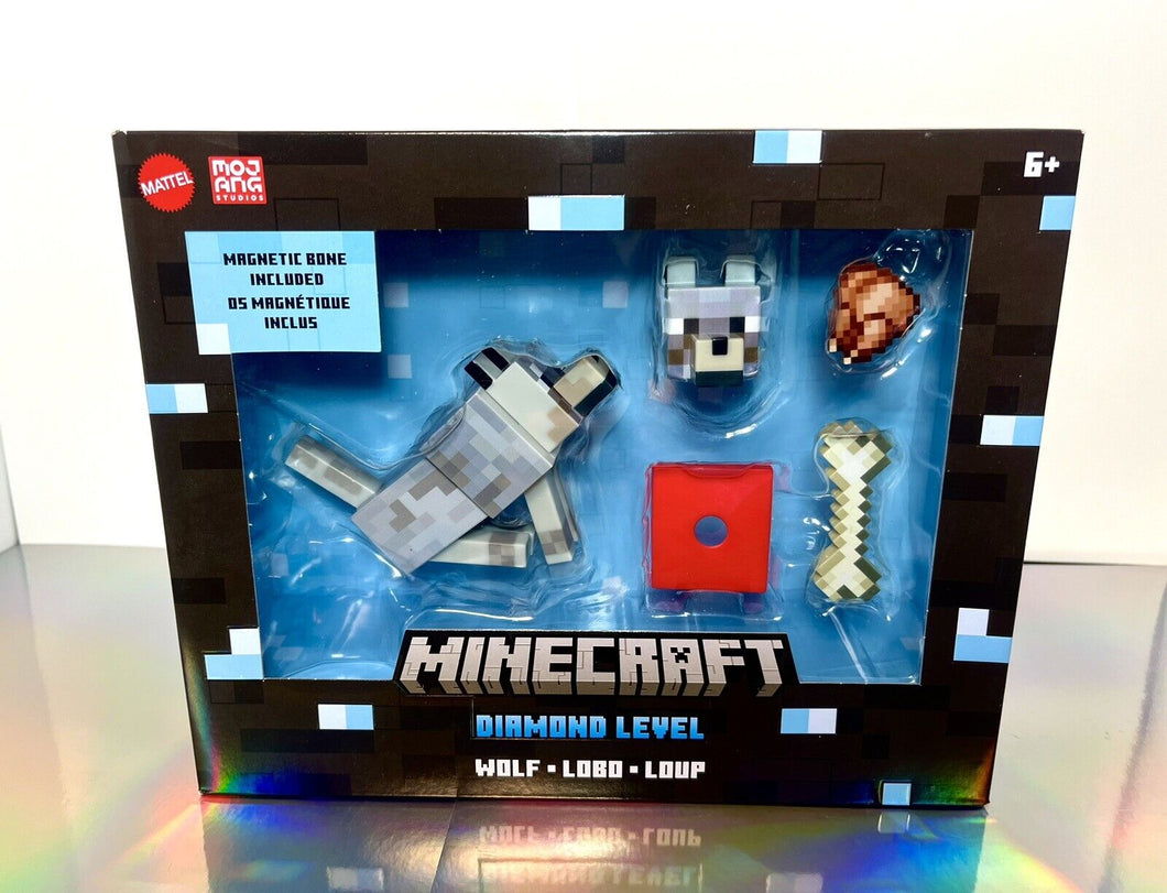 2023 Mattel Minecraft - DIAMOND LEVEL WOLF Collector Figure