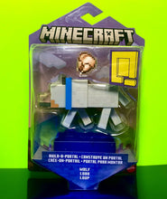 Load image into Gallery viewer, 2022 Minecraft Build-a-Portal Action Figure: WOLF (w/ Chicken, Removable Collar)