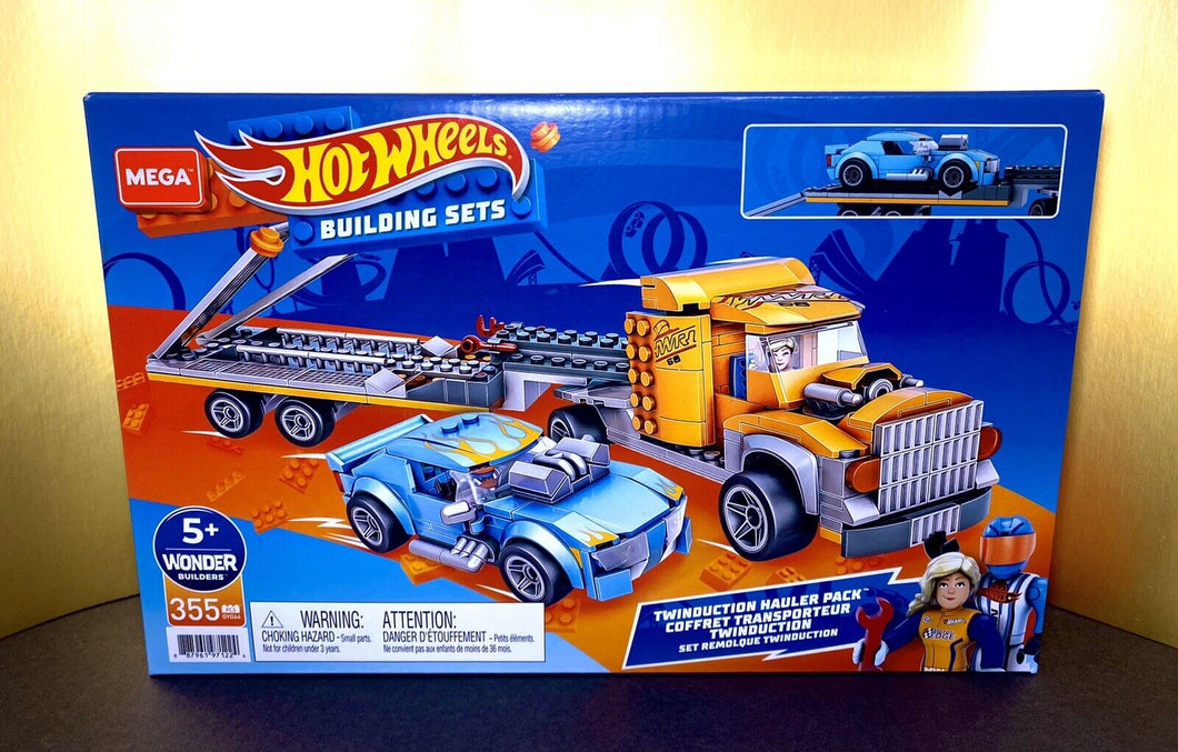 2022 MEGA Construx Hot Wheels Building Sets - TWINDUCTION HAULER PACK Racing Set