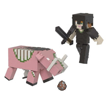 Load image into Gallery viewer, 2023 Minecraft Build-a-Portal Figure 2-Pack: ALEX IN NETHERITE ARMOR vs ZOGLIN