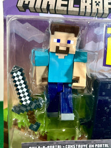 2022 Minecraft Build-a-Portal Action Figure: STEVE (w/ Iron Sword)