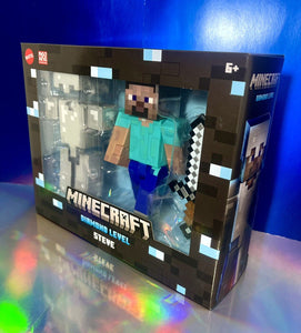 2022 Mattel Minecraft - DIAMOND LEVEL STEVE (Iron Armor) Collector Figure