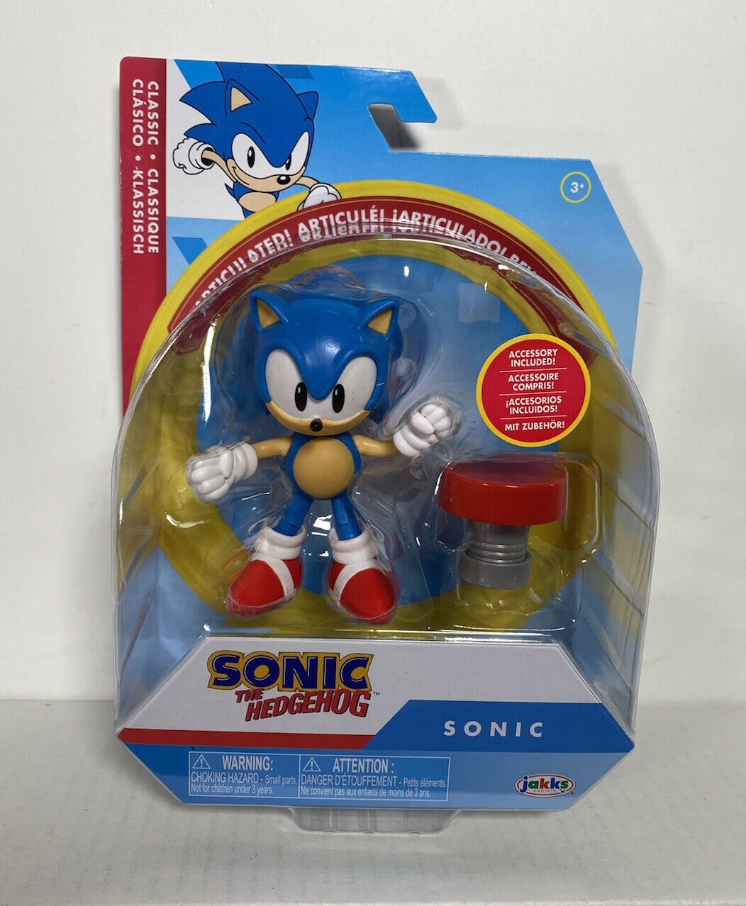 2021 JAKKS Pacific Sonic the Hedgehog Action Figure: CLASSIC SONIC (w/ Spring)