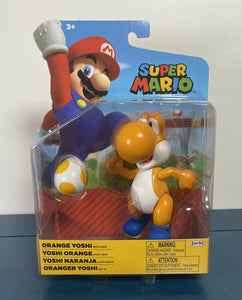 2021 JAKKS Pacific World of Nintendo 4” Action Figure: ORANGE YOSHI (w/ Egg)