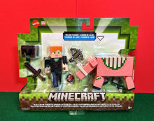 Load image into Gallery viewer, 2023 Minecraft Build-a-Portal Figure 2-Pack: ALEX IN NETHERITE ARMOR vs ZOGLIN