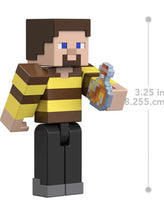 Load image into Gallery viewer, 2022 Minecraft Build-a-Portal Action Figure: BEES SHIRT STEVE (w/ Potion)