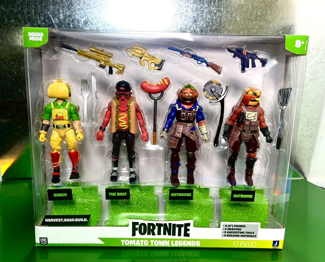 2021 Jazwares - Fortnite Tomato Town Legends 4 in Action Figure Collection