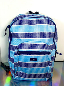 SCOUT Big Draw Water-Resistant Backpack - Light-Blue / Marine Blue Stripes
