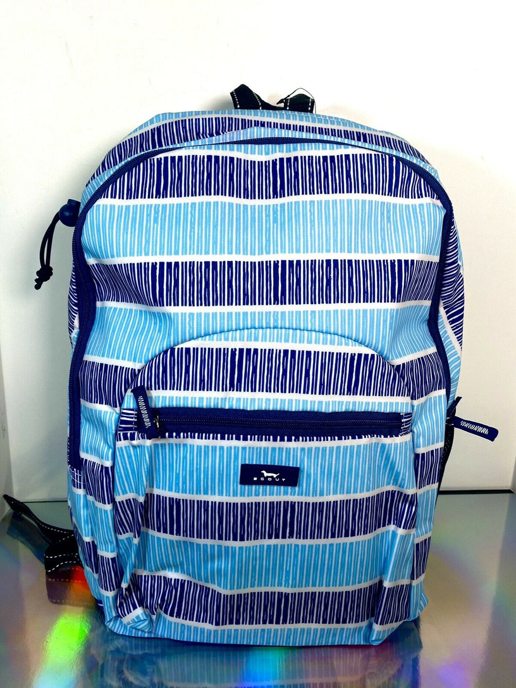 SCOUT Big Draw Water-Resistant Backpack - Light-Blue / Marine Blue Stripes
