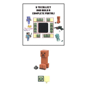 2023 Minecraft Build-a-Portal Action Figure: DAMAGED CREEPER (w/ Gunpowder)