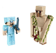 Load image into Gallery viewer, 2023 Minecraft Build-a-Portal Action Figure 2-Pack: STEVE AND IRON GOLEM