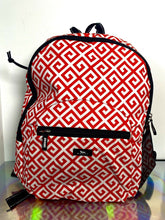 Load image into Gallery viewer, SCOUT Big Draw Water-Resistant Backpack - Red / White Spiral Pattern