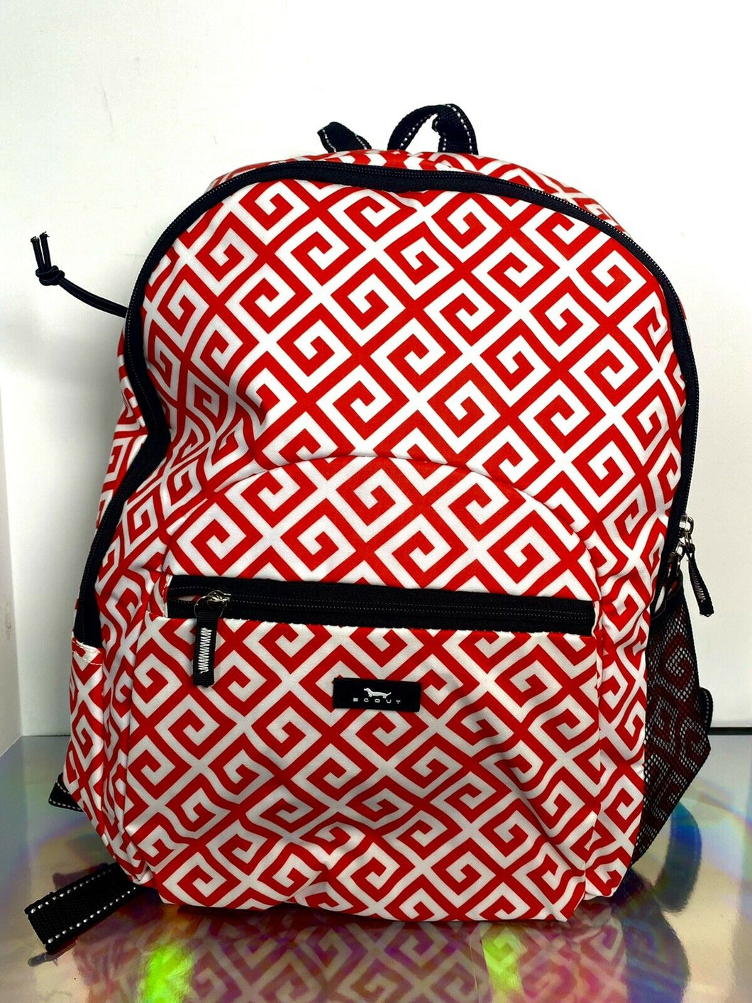 SCOUT Big Draw Water-Resistant Backpack - Red / White Spiral Pattern