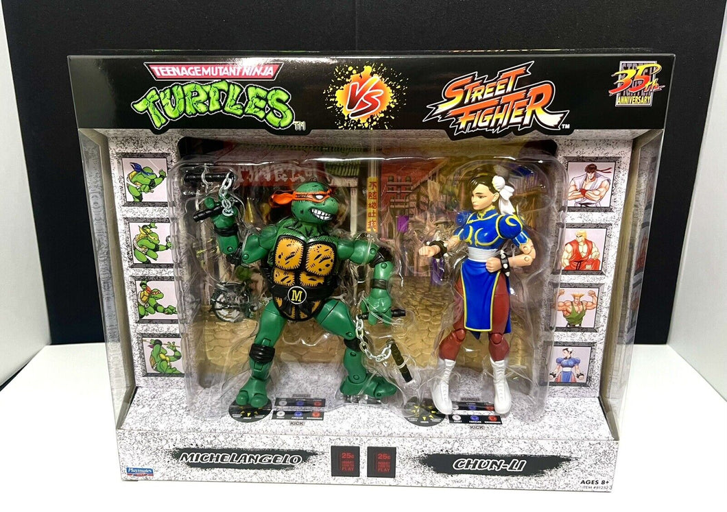 Street Fighter II vs TMNT Figure 2-Pack - MICHELANGELO VS. CHUN-LI