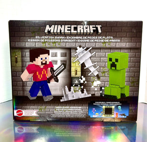 2023 Mattel Minecraft - SILVERFISH SWARM Adventure Set w/ Steve & Creeper