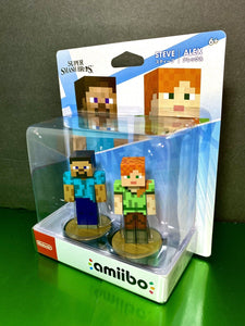 2022 Nintendo amiibo Super Smash Bros Ultimate - Minecraft Steve + Alex 2 Pack