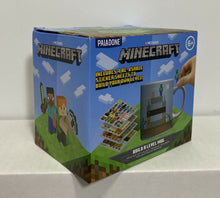 Load image into Gallery viewer, Paladone MINECRAFT BUILD A LEVEL MUG (w/ 4 Re-Usable Sticker Sheets)