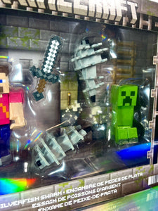 2023 Mattel Minecraft - SILVERFISH SWARM Adventure Set w/ Steve & Creeper