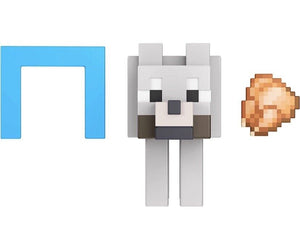 2022 Minecraft Build-a-Portal Action Figure: WOLF (w/ Chicken, Removable Collar)