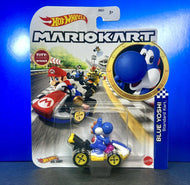 2022 Hot Wheels Mario Kart - BLUE YOSHI (Standard Kart) Diecast Car