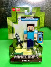 Load image into Gallery viewer, 2023 Minecraft Build-a-Portal Action Figure: STEVE (w/ Iron Sword)