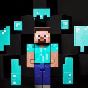 2022 SDCC Mattel Creations Excl - Minecraft DIAMOND LEVEL STEVE Collector Figure