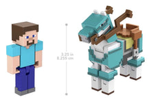 Load image into Gallery viewer, 2023 Minecraft Build-a-Portal Action Figure 2-Pack: STEVE AND ARMORED HORSE