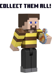 2022 Minecraft Build-a-Portal Action Figure: BEES SHIRT STEVE (w/ Potion)