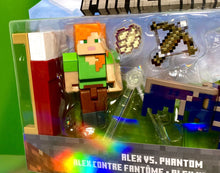 Load image into Gallery viewer, 2022 Minecraft Craft-A-Block Figure 2-Pack: ALEX VS. PHANTOM