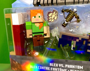 2022 Minecraft Craft-A-Block Figure 2-Pack: ALEX VS. PHANTOM