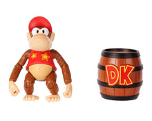 Load image into Gallery viewer, 2023 Jakks Pacific World of Nintendo: Donkey Kong - DIDDY KONG (w/ DK Barrel)